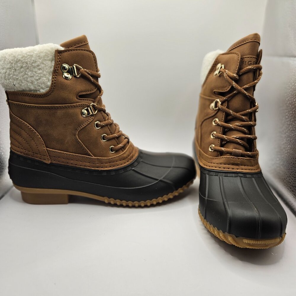 Tommy Hilfiger Women's Rainah Duck Booties Dark Brown Size 7m - Picture 7 of 8